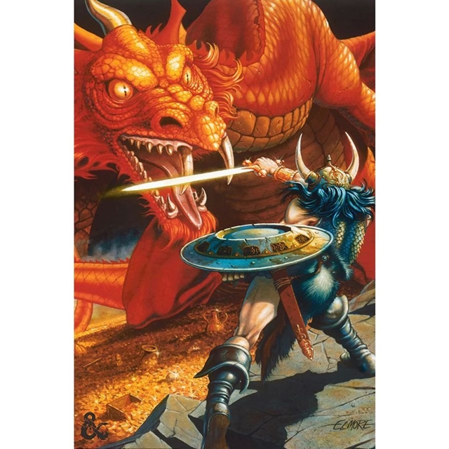 Dungeons & Dragons Poster Classic Red Dragon Battle