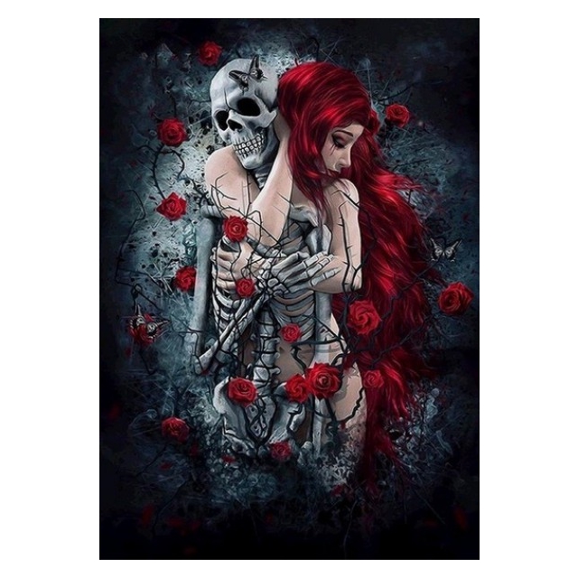 Diamond Painting Girl Skeleton  40x30  cm