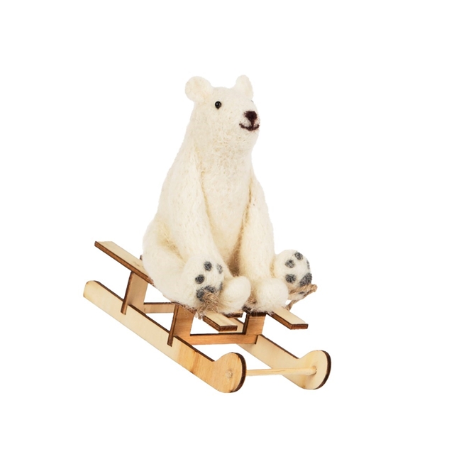Polar Bär mit Schlitten Dekoration