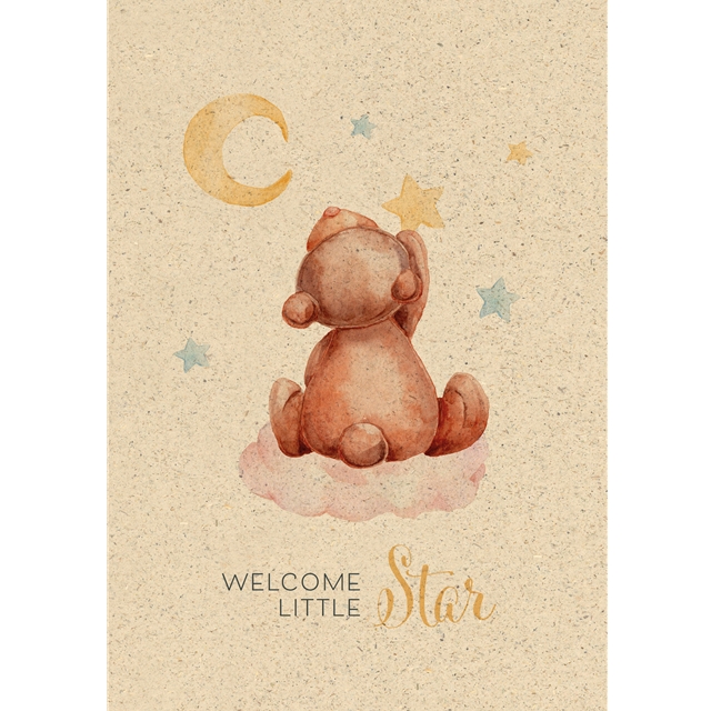 Welcome Little Star Graspapier-Doppelkarte
