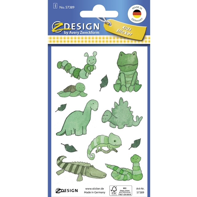 Tiere grün Papier Stickers
