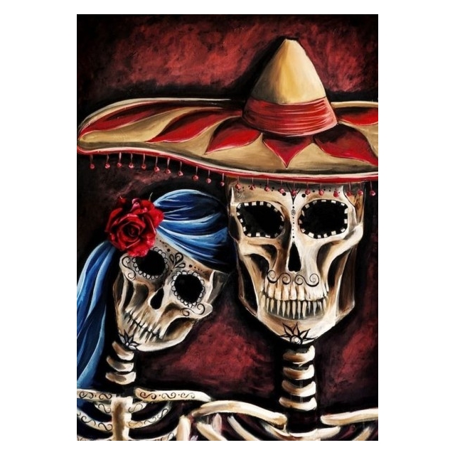 Diamond Painting  Skull Couple 50x40 cm
