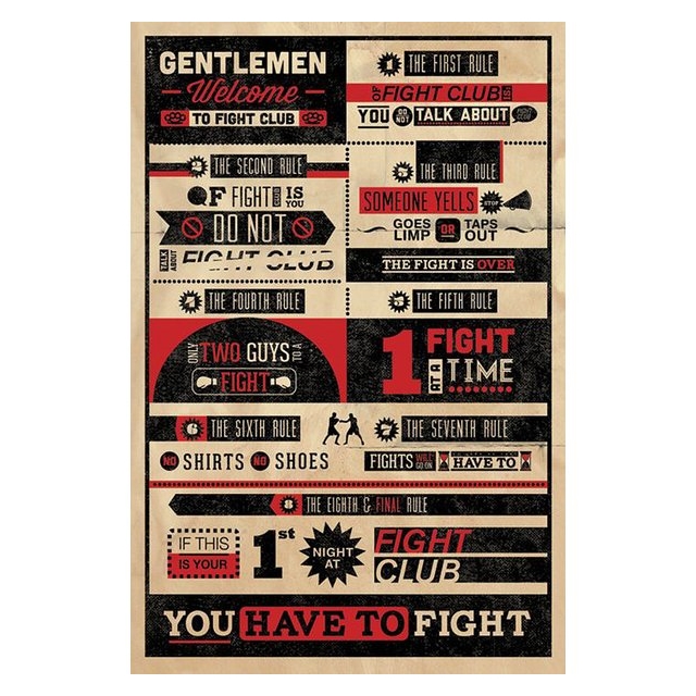Fight Club Rules Infographic Poster