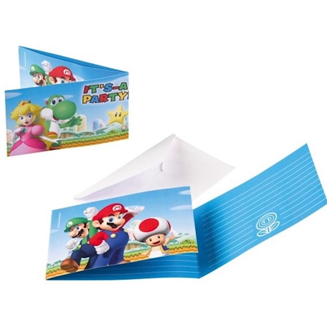 Super Mario Einladungskarten 8 Stück
