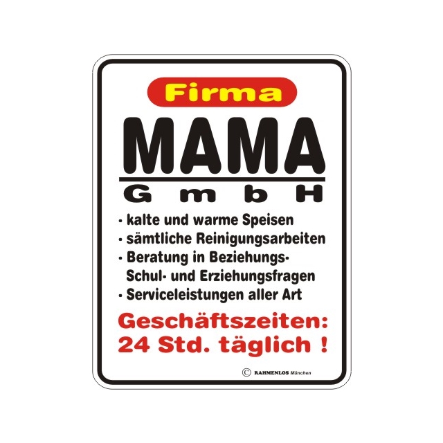 Mama GmbH Blechschild