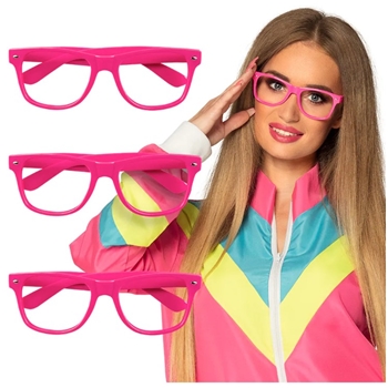 Partybrille Neon 3er Set pink