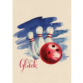 Bowling Glück Graspapier-Doppelkarte