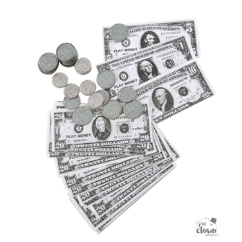 Spielgeld Dollar-Noten &amp; Münzen